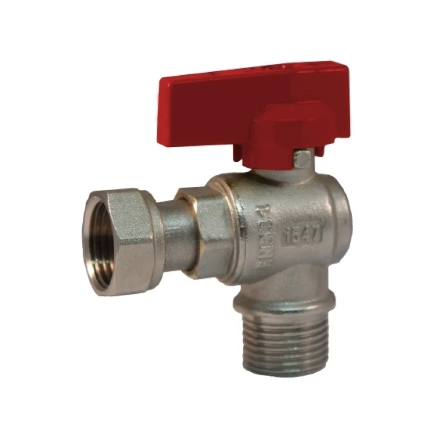 Кран кутовий з накидною гайкою Bianchi 1/2" ВЗ (червоний) 526004040F, фото 1