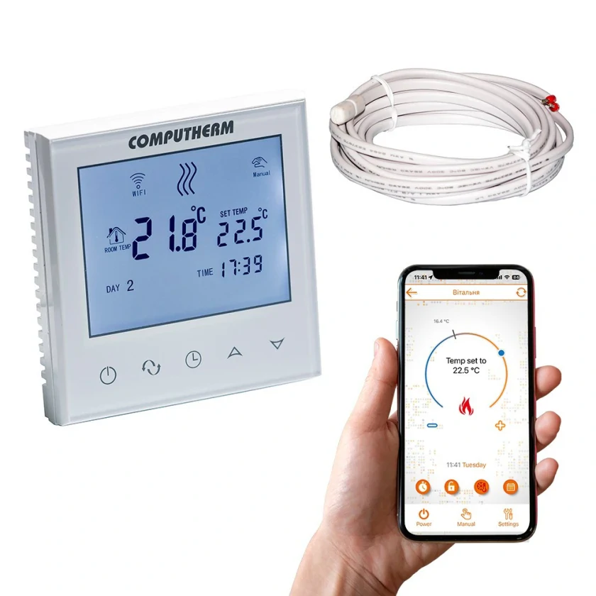 Проводной терморегулятор для теплого пола Computherm E230 Wi-Fi, фото 1
