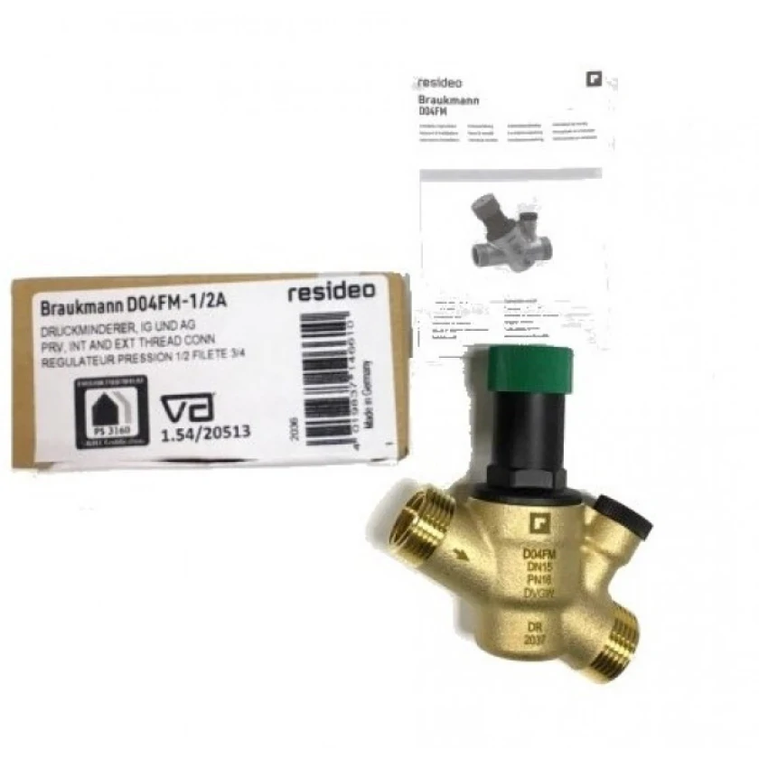 Редуктор давления воды Honeywell Resideo Braukmann D04FM-1/2A DN15 PN16 70°C, фото 4