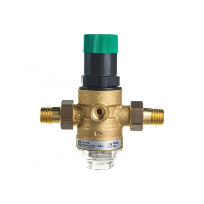 Редуктор давления воды Honeywell Resideo Braukmann D06F-1/2A DN15 PN16 40°C, фото 1