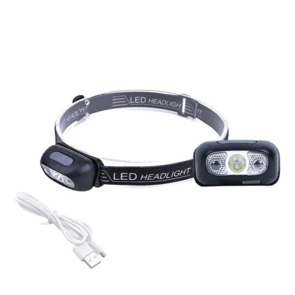 Світлодіодний акумуляторний ліхтар налобний 3xLED Mini Headlamp 350 lumens 800mAh USB Black