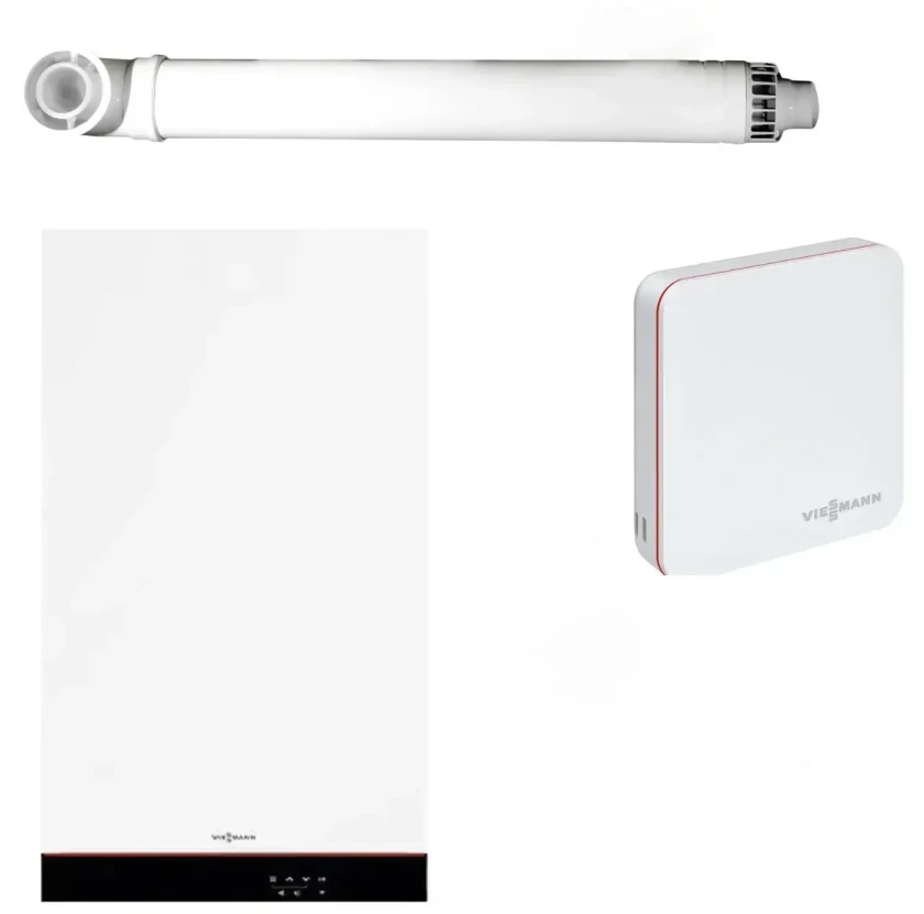 Двухконтурный конденсационный газовый котел Viessmann Vitodens 050-W BOKA 32 кВт + термостат ViCare + коаксиальный дымоход (Z027468), фото 1