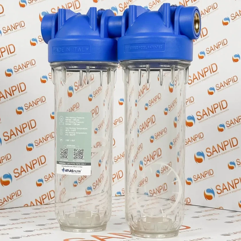Фильтр-колба для холодной воды Atlas Filtri 10" DP-DUO 1/2" OT-TS (ZA3100680), фото 3