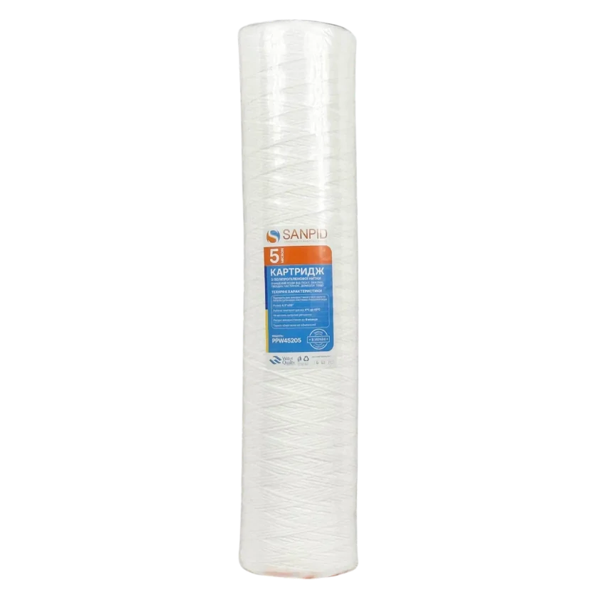 Картридж для фильтра из полипропиленовой нити SanPid PPW45205 5мкм 4.5x20", фото 1
